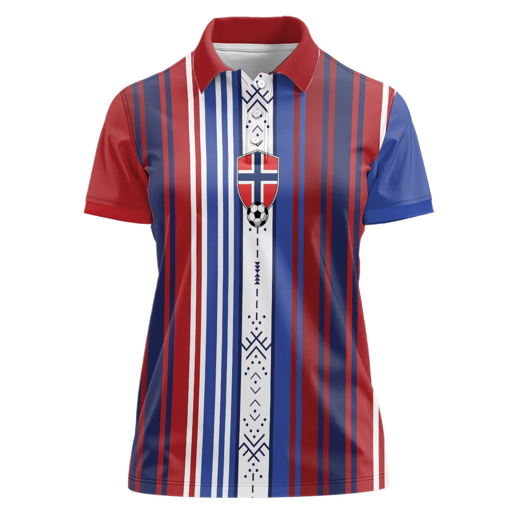 Custom Norway Nordic Heritage Women Polo Shirt Retro Nordic Style Norwegian