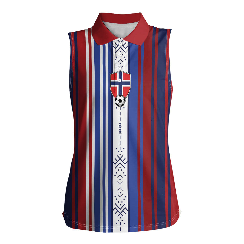 Custom Norway Nordic Heritage Women Sleeveless Polo Shirt Retro Nordic Style Norwegian