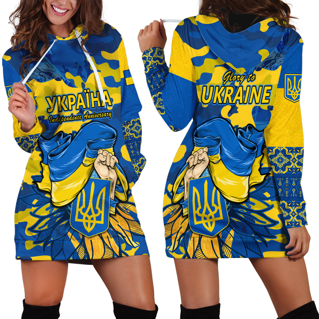 Ukraine Hoodie Dress Glory To Ukraine 32nd Independence Anniversary - Wonder Print Shop