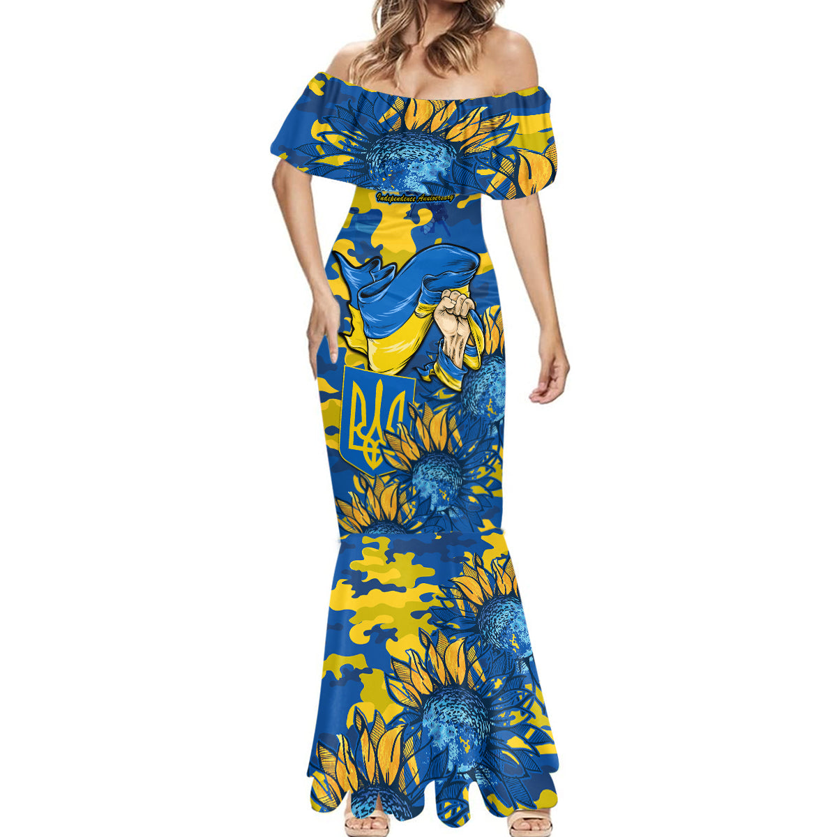 Ukraine Mermaid Dress Glory To Ukraine 32nd Independence Anniversary - Wonder Print Shop