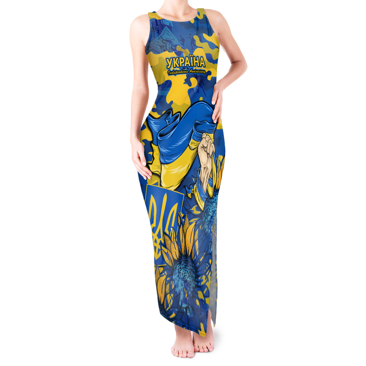 Ukraine Tank Maxi Dress Glory To Ukraine 32nd Independence Anniversary - Wonder Print Shop