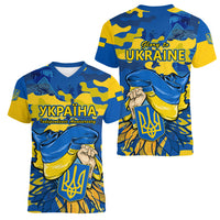 Ukraine Women V Neck T Shirt Glory To Ukraine 32nd Independence Anniversary - Wonder Print Shop