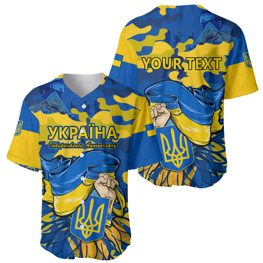 Personalised Ukraine Baseball Jersey Glory To Ukraine 32nd Independence Anniversary LT9 - Wonder Print Shop
