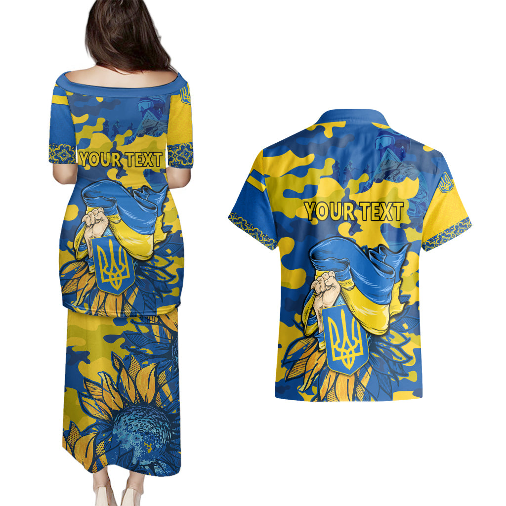 Personalised Ukraine Couples Matching Puletasi Dress and Hawaiian Shirt Glory To Ukraine 32nd Independence Anniversary LT9 - Wonder Print Shop