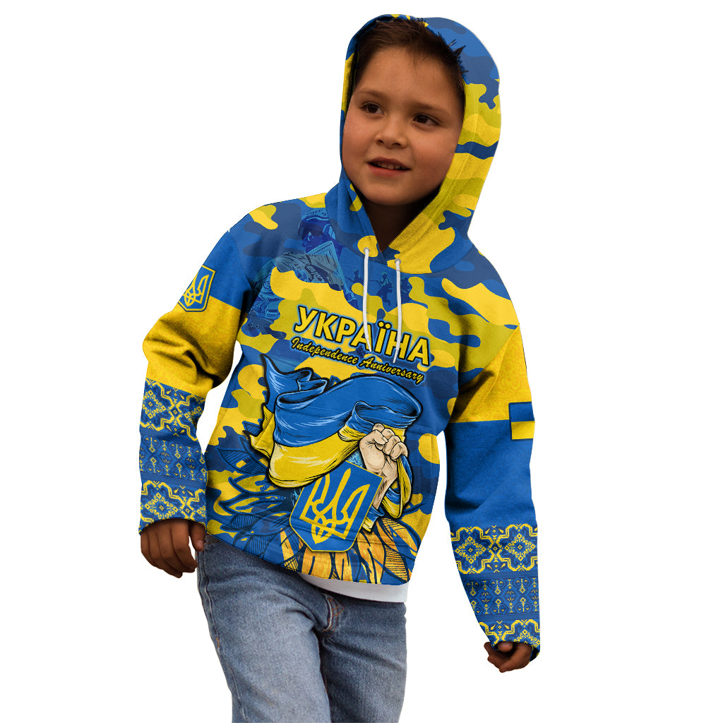 Personalised Ukraine Kid Hoodie Glory To Ukraine 32nd Independence Anniversary - Wonder Print Shop