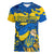 Personalised Ukraine Women V Neck T Shirt Glory To Ukraine 32nd Independence Anniversary - Wonder Print Shop