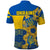 Ukraine Polo Shirt Ukrainian Coat of Arms and Folk Sunflower - Wonder Print Shop