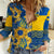 Ukraine Women Casual Shirt Ukrainian Coat of Arms and Folk Sunflower - Wonder Print Shop