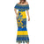 Personalised Ukraine Mermaid Dress Ukrainian Coat of Arms and Folk Sunflower - Wonder Print Shop