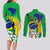 Brasil Couples Matching Long Sleeve Bodycon Dress and Long Sleeve Button Shirts Feliz Dia da Independencia LT9 - Wonder Print Shop