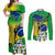 Brasil Couples Matching Off Shoulder Maxi Dress and Long Sleeve Button Shirts Feliz Dia da Independencia LT9 - Wonder Print Shop