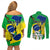 Brasil Couples Matching Off Shoulder Short Dress and Long Sleeve Button Shirts Feliz Dia da Independencia LT9 - Wonder Print Shop