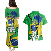 Brasil Couples Matching Puletasi Dress and Hawaiian Shirt Feliz Dia da Independencia LT9 - Wonder Print Shop