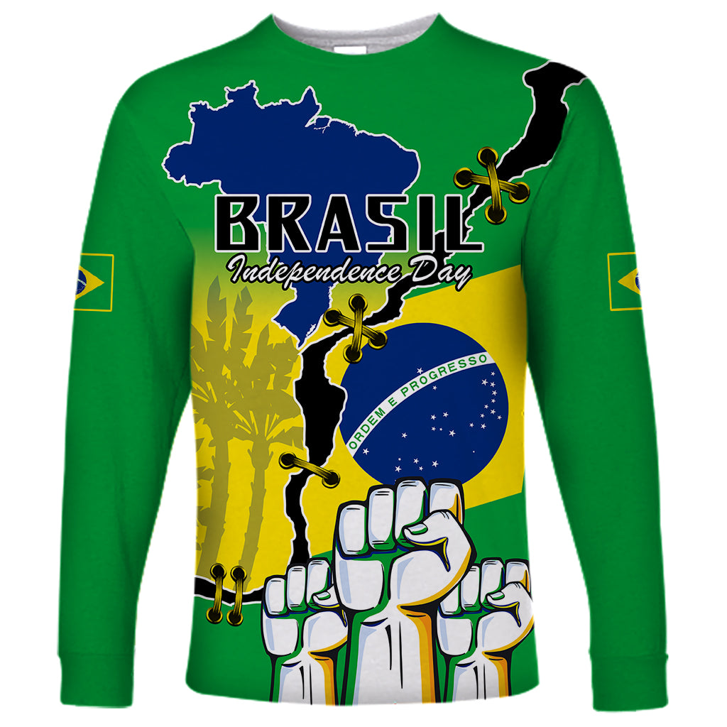 Brasil Long Sleeve Shirt Feliz Dia da Independencia - Wonder Print Shop
