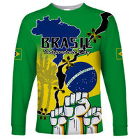Brasil Long Sleeve Shirt Feliz Dia da Independencia - Wonder Print Shop