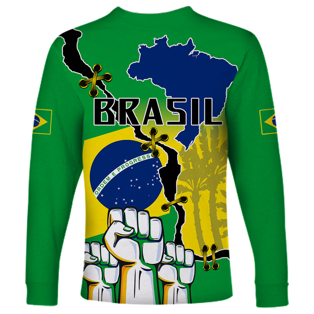 Brasil Long Sleeve Shirt Feliz Dia da Independencia - Wonder Print Shop
