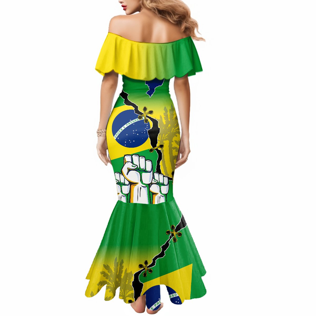 Brasil Mermaid Dress Feliz Dia da Independencia - Wonder Print Shop