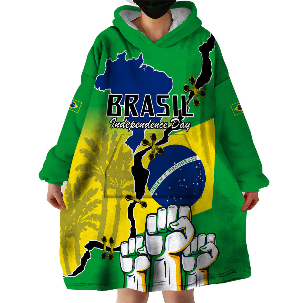 Brasil Wearable Blanket Hoodie Feliz Dia da Independencia - Wonder Print Shop