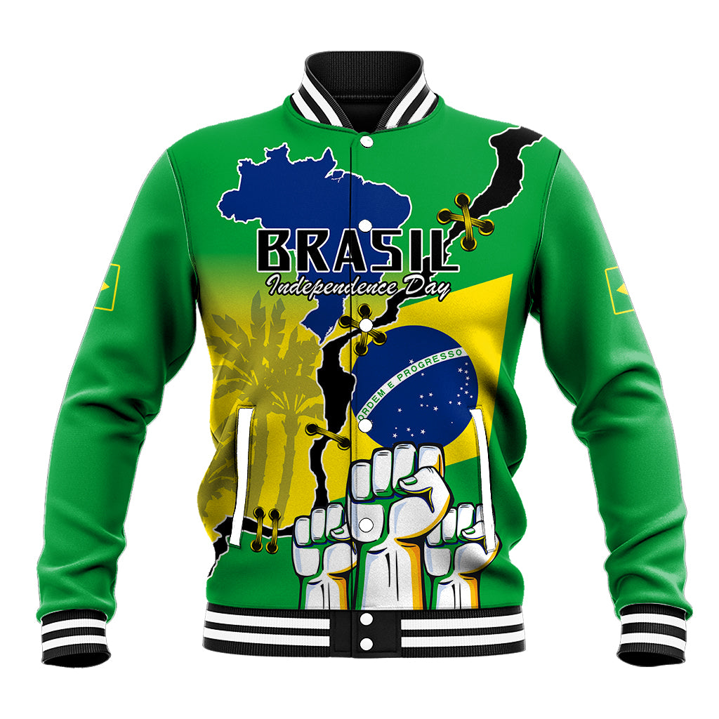 Personalised Brasil Baseball Jacket Feliz Dia da Independencia LT9 - Wonder Print Shop