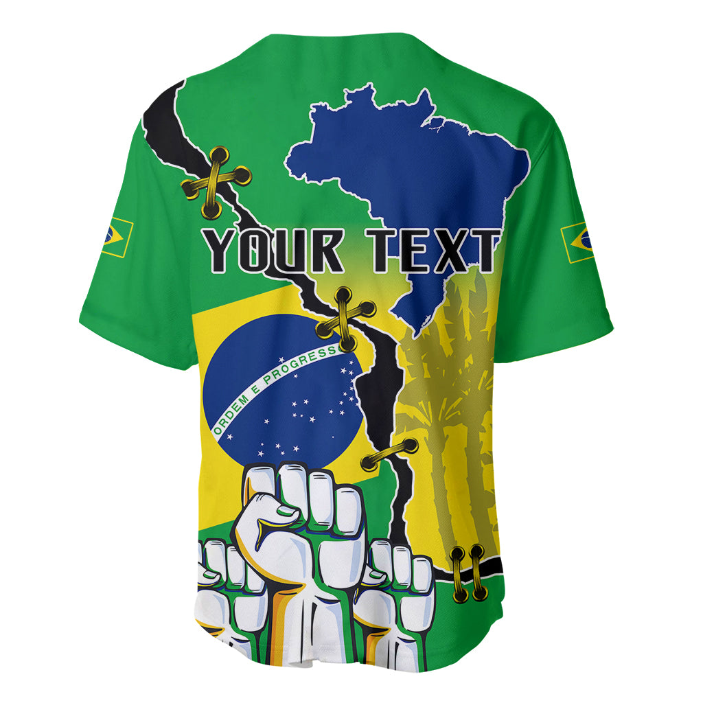 Personalised Brasil Baseball Jersey Feliz Dia da Independencia LT9 - Wonder Print Shop