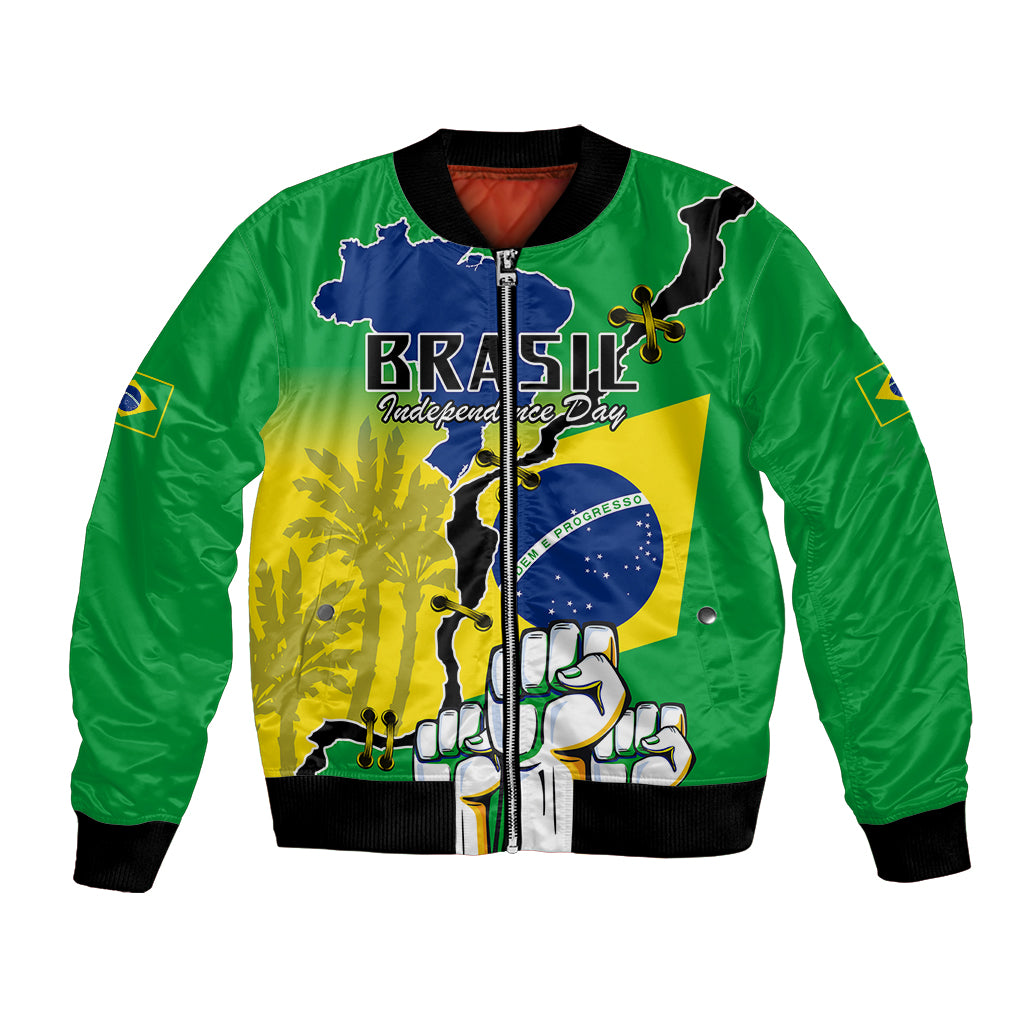 Personalised Brasil Bomber Jacket Feliz Dia da Independencia LT9 - Wonder Print Shop