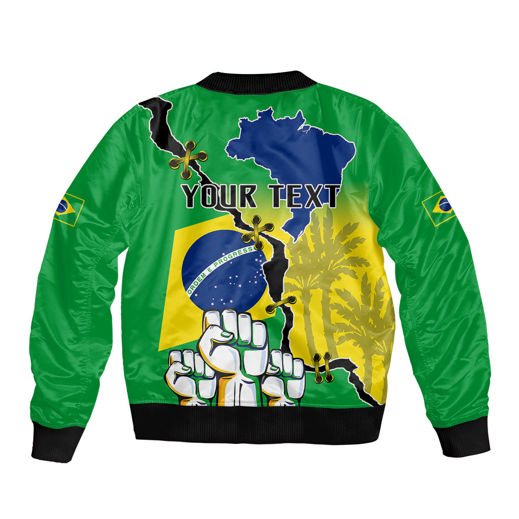 Personalised Brasil Bomber Jacket Feliz Dia da Independencia LT9 - Wonder Print Shop