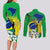 Personalised Brasil Couples Matching Long Sleeve Bodycon Dress and Long Sleeve Button Shirts Feliz Dia da Independencia LT9 - Wonder Print Shop