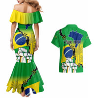Personalised Brasil Couples Matching Mermaid Dress And Hawaiian Shirt Feliz Dia da Independencia LT9 - Wonder Print Shop