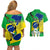Personalised Brasil Couples Matching Off Shoulder Short Dress and Hawaiian Shirt Feliz Dia da Independencia LT9 - Wonder Print Shop