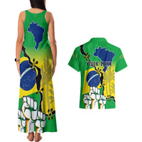 Personalised Brasil Couples Matching Tank Maxi Dress And Hawaiian Shirt Feliz Dia da Independencia LT9 - Wonder Print Shop