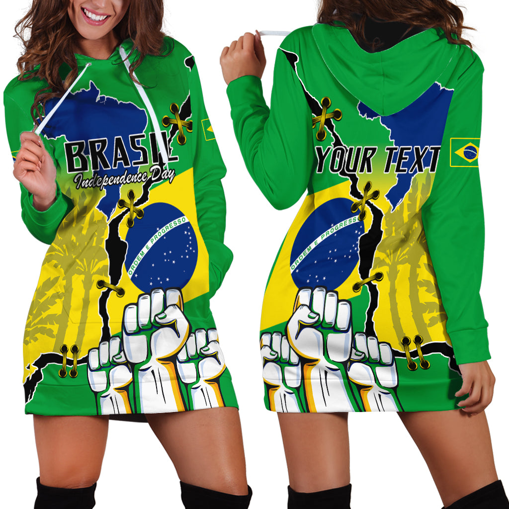 Personalised Brasil Hoodie Dress Feliz Dia da Independencia - Wonder Print Shop