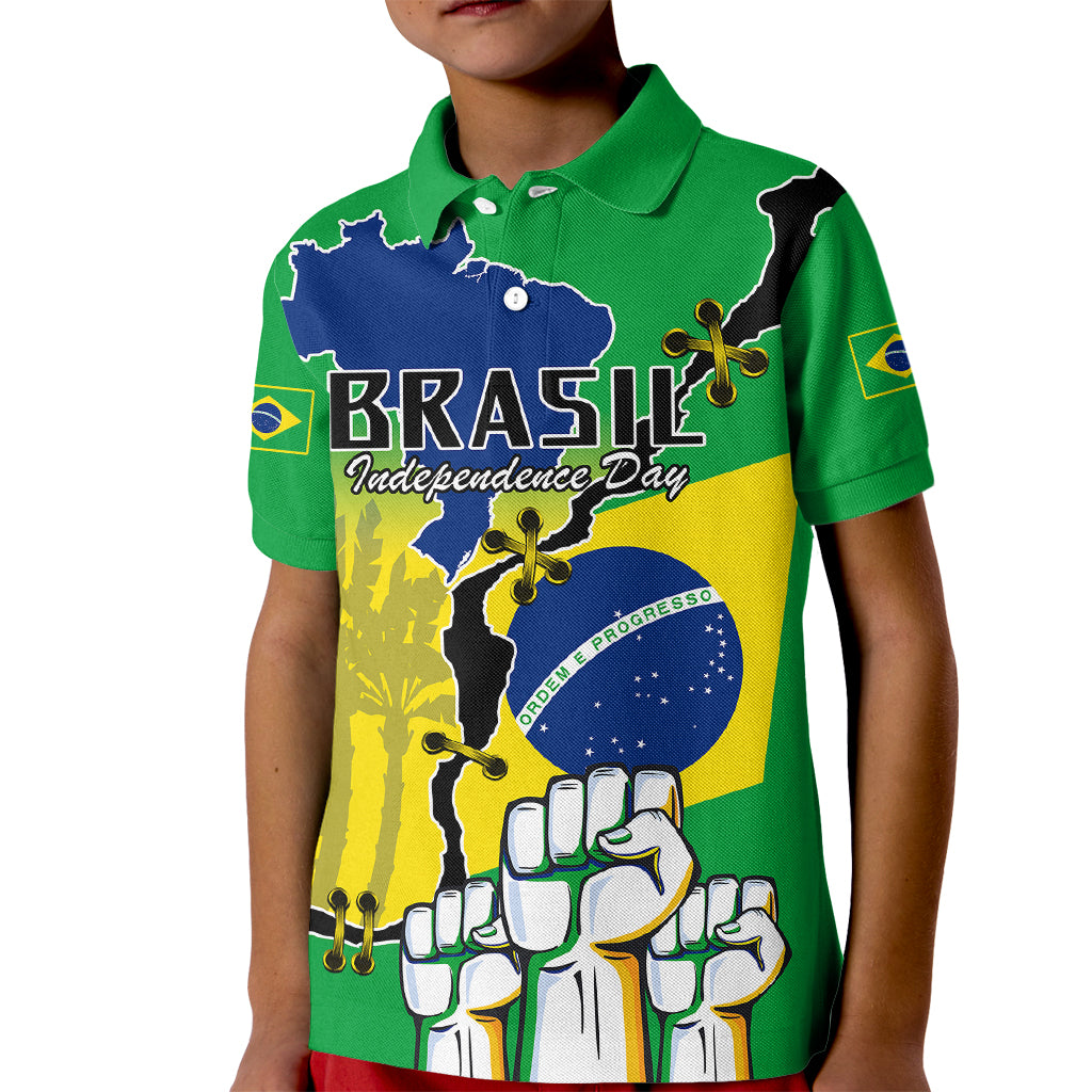 Personalised Brasil Kid Polo Shirt Feliz Dia da Independencia - Wonder Print Shop