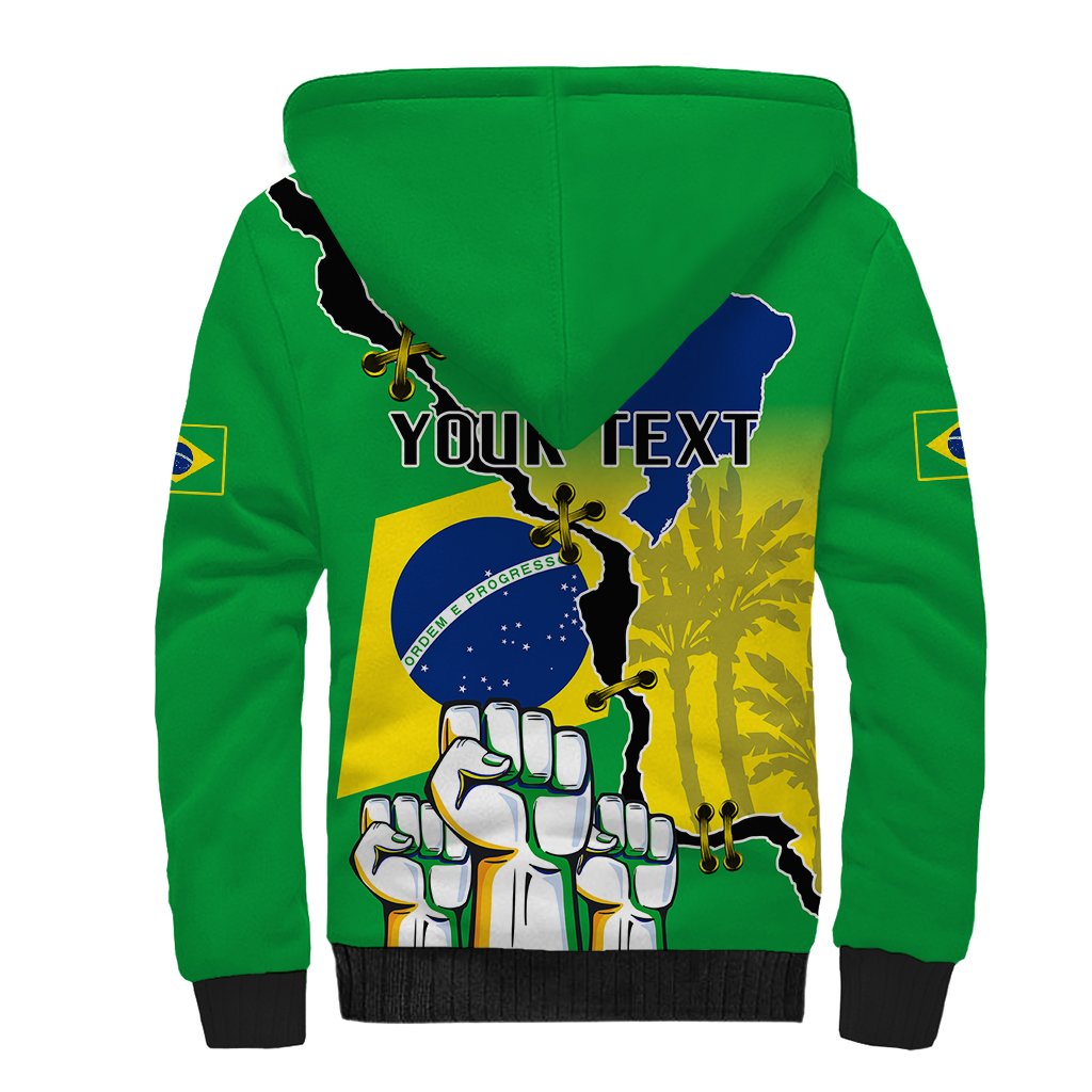 Personalised Brasil Sherpa Hoodie Feliz Dia da Independencia - Wonder Print Shop