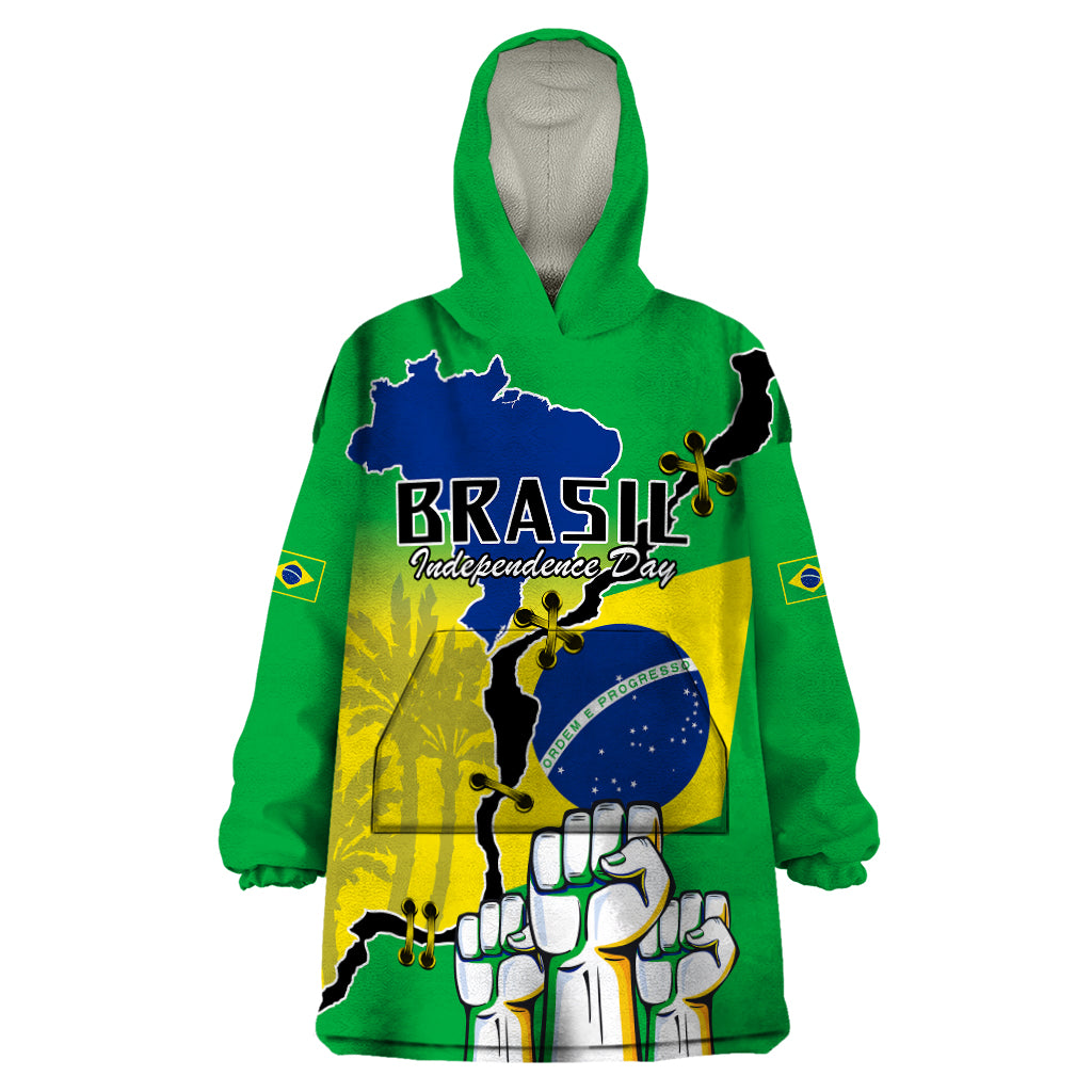 Personalised Brasil Wearable Blanket Hoodie Feliz Dia da Independencia - Wonder Print Shop