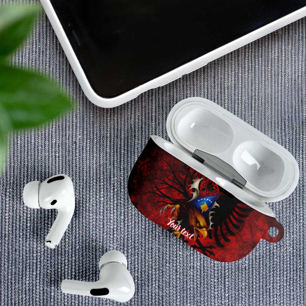 Personalized Kosova Albanian Roots AirPods Case Kosova Albanian Eagle Flag - Wonder Print Shop