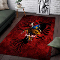 Personalized Kosova Albanian Roots Area Rug Kosova Albanian Eagle Flag - Wonder Print Shop