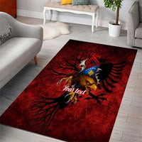 Personalized Kosova Albanian Roots Area Rug Kosova Albanian Eagle Flag - Wonder Print Shop