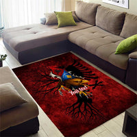 Personalized Kosova Albanian Roots Area Rug Kosova Albanian Eagle Flag - Wonder Print Shop