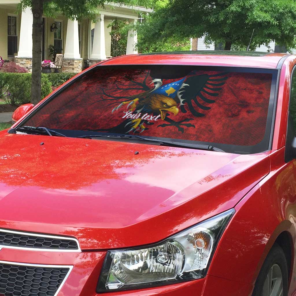 Personalized Kosova Albanian Roots Auto Sun Shade Kosova Albanian Eagle Flag - Wonder Print Shop