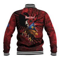 Personalized Kosova Albanian Roots Baseball Jacket Kosova Albanian Eagle Flag - Wonder Print Shop