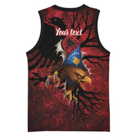 Personalized Kosova Albanian Roots Basketball Jersey Kosova Albanian Eagle Flag - Wonder Print Shop
