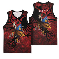 Personalized Kosova Albanian Roots Basketball Jersey Kosova Albanian Eagle Flag - Wonder Print Shop