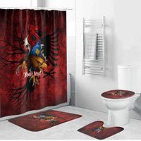 Personalized Kosova Albanian Roots Bathroom Set Kosova Albanian Eagle Flag - Wonder Print Shop