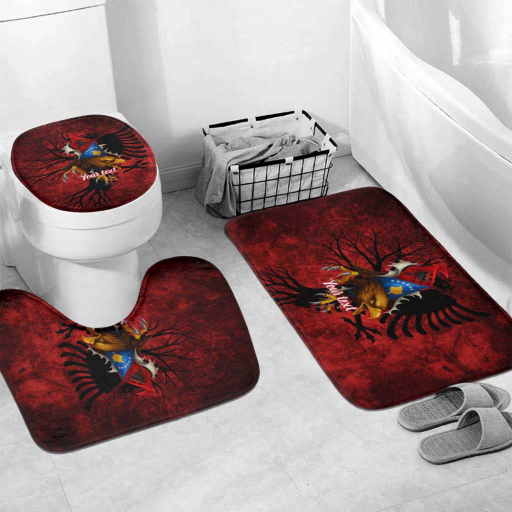 Personalized Kosova Albanian Roots Bathroom Set Kosova Albanian Eagle Flag - Wonder Print Shop