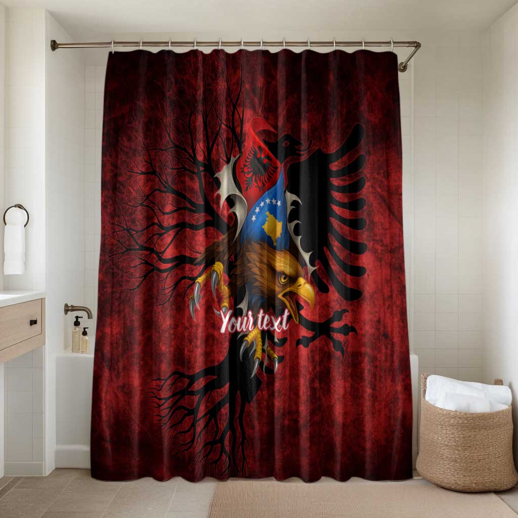 Personalized Kosova Albanian Roots Bathroom Set Kosova Albanian Eagle Flag - Wonder Print Shop