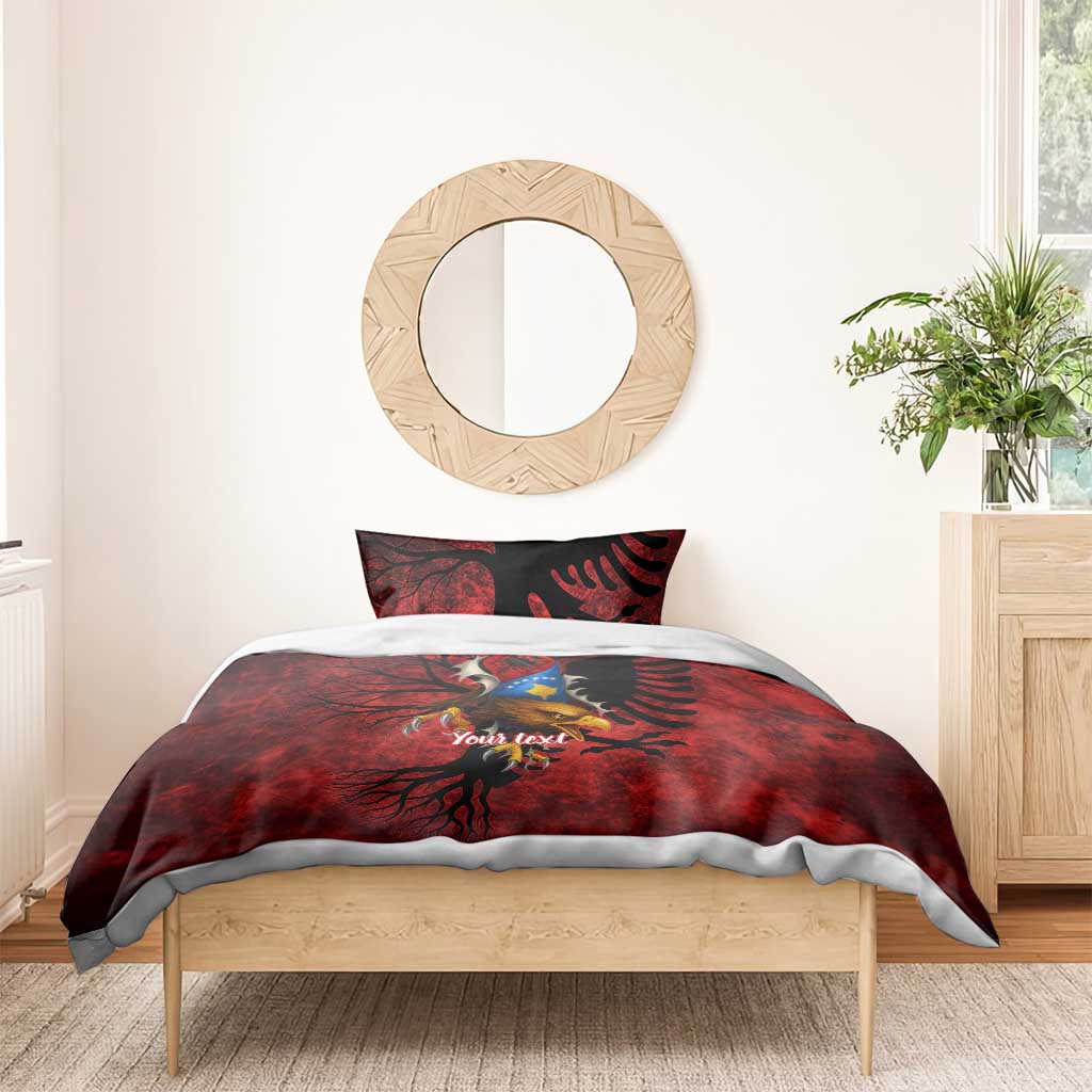 Personalized Kosova Albanian Roots Bedding Set Kosova Albanian Eagle Flag - Wonder Print Shop