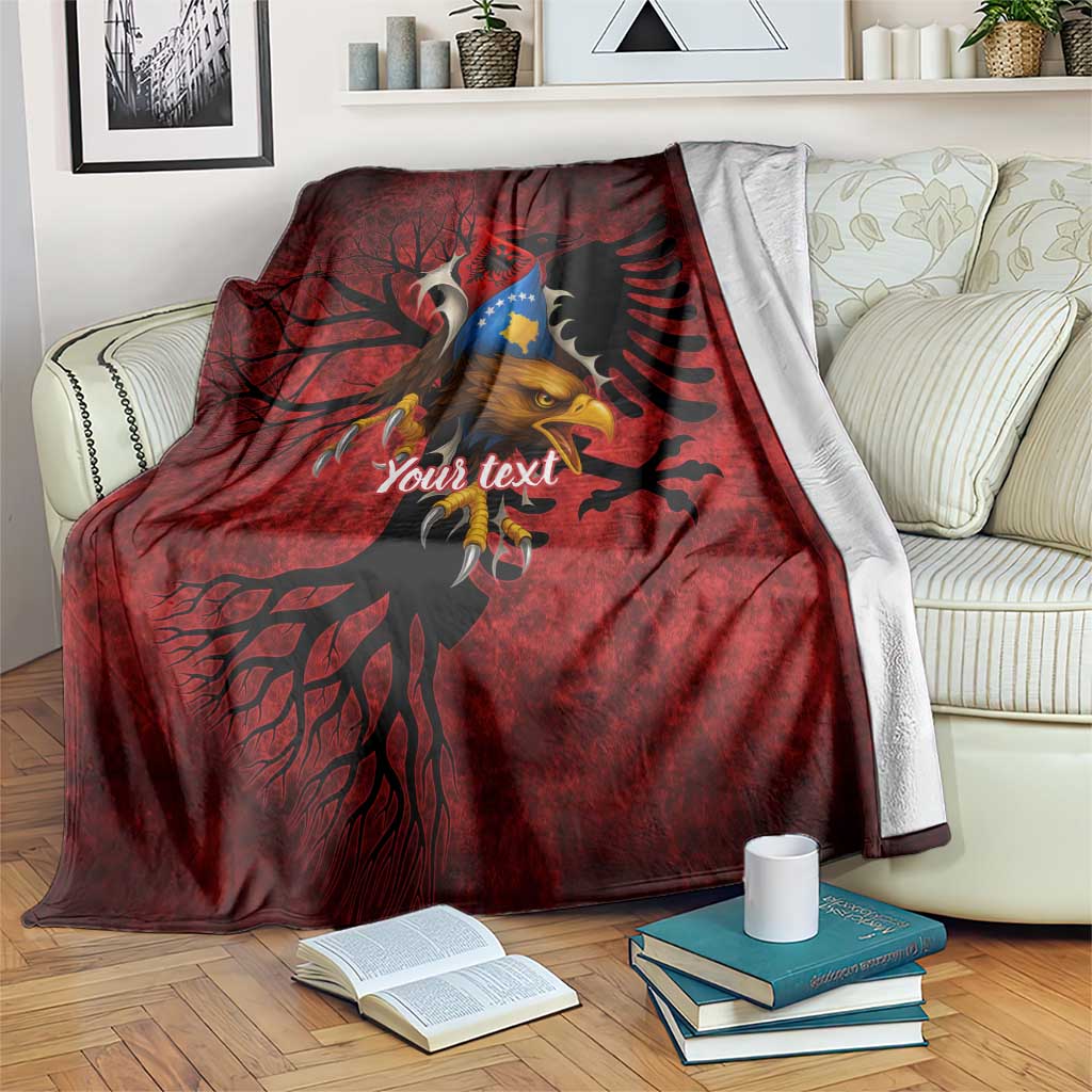 Personalized Kosova Albanian Roots Blanket Kosova Albanian Eagle Flag - Wonder Print Shop