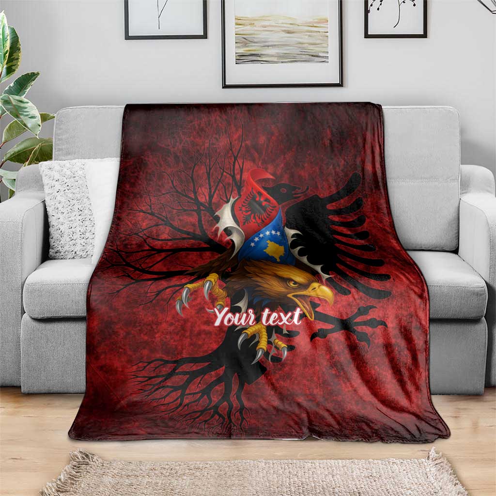 Personalized Kosova Albanian Roots Blanket Kosova Albanian Eagle Flag - Wonder Print Shop