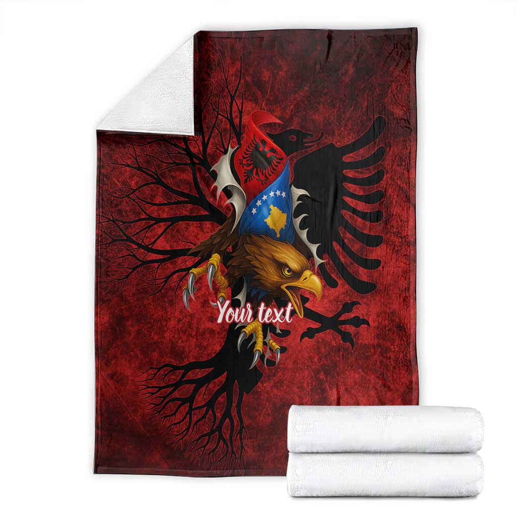 Personalized Kosova Albanian Roots Blanket Kosova Albanian Eagle Flag - Wonder Print Shop