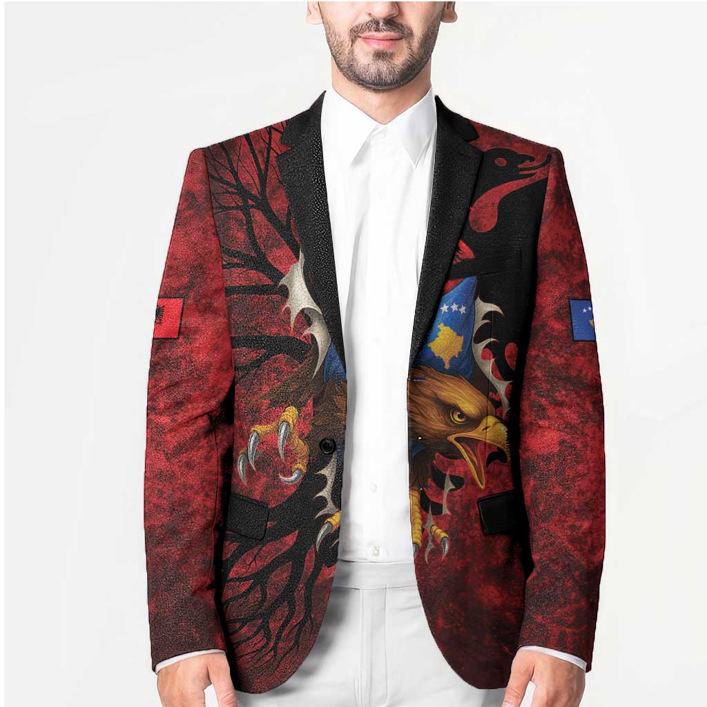 Personalized Kosova Albanian Roots Blazer Kosova Albanian Eagle Flag - Wonder Print Shop